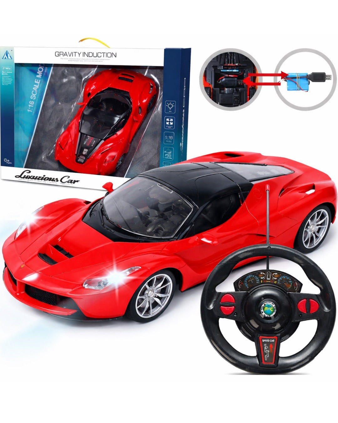 Remote control car, steering wheel